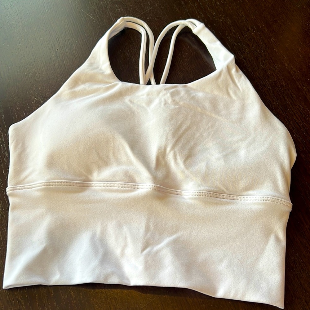 White padded sports bra